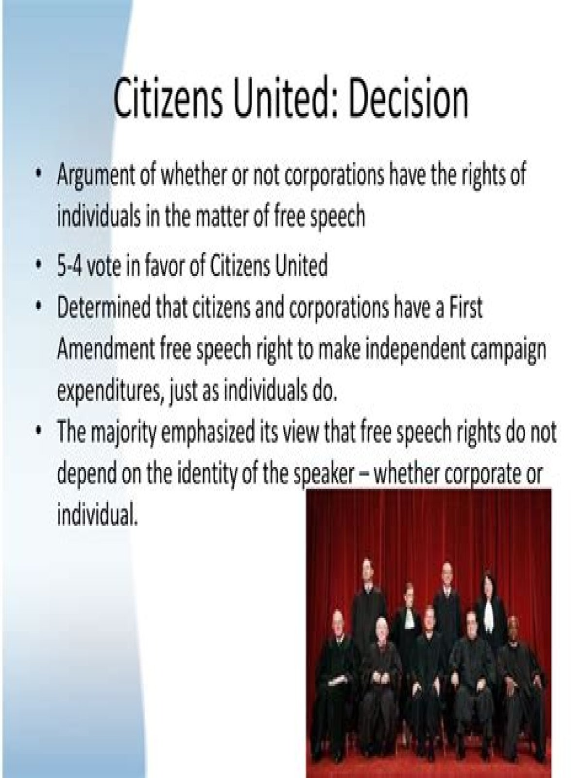What did Citizens United v FEC do?