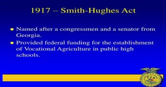 What did the Smith Hughes Act do for FFA?