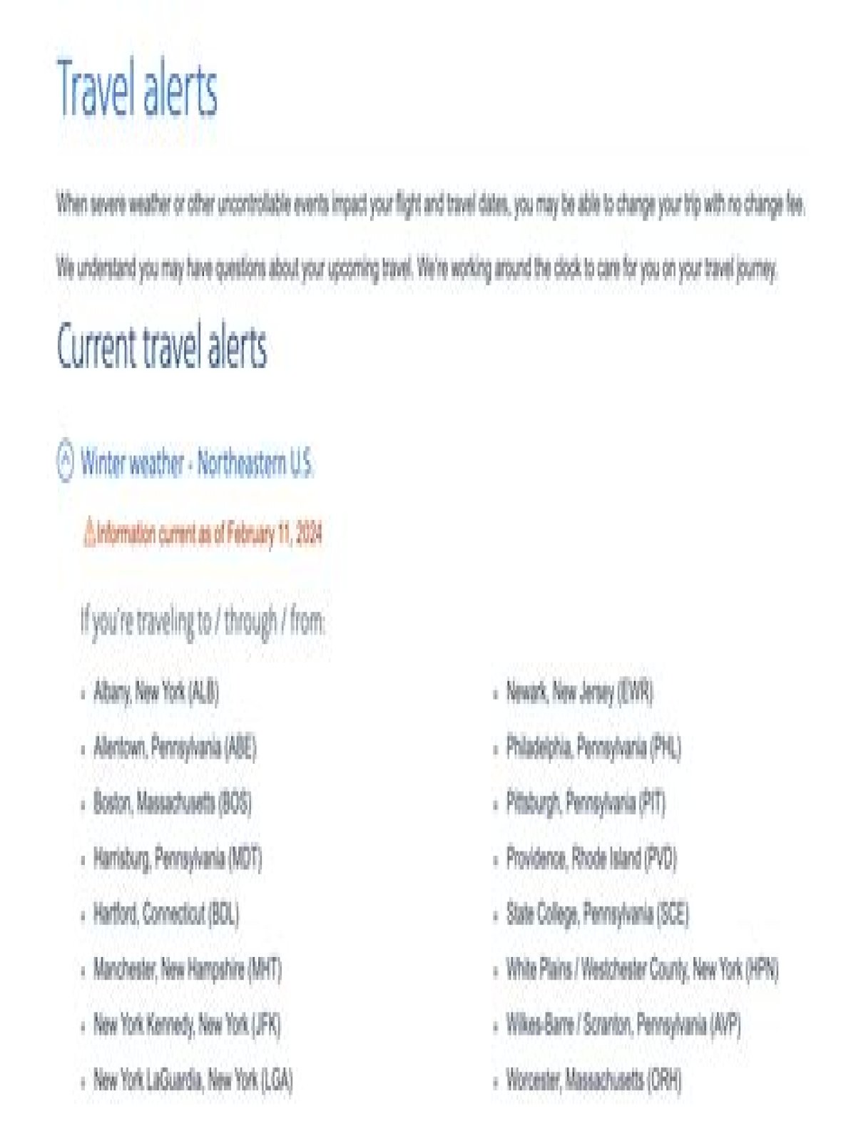What is an airline weather waiver?