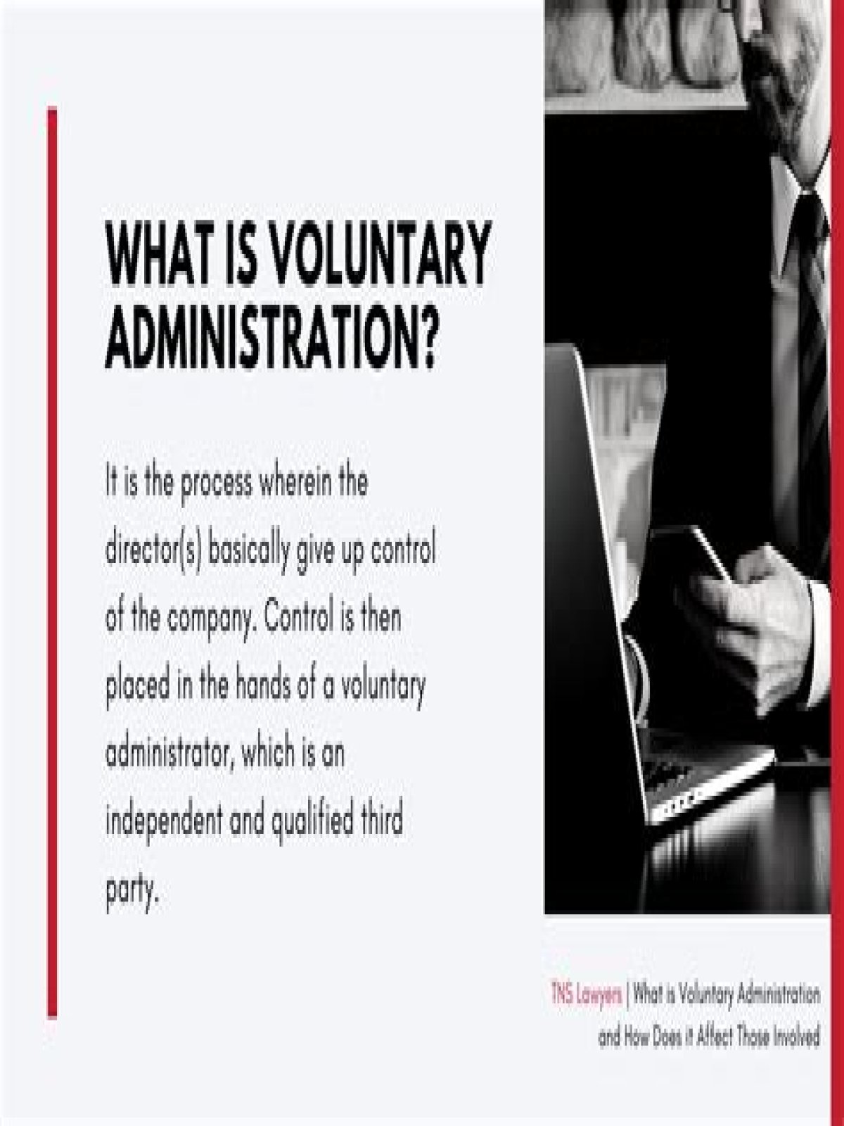 What is voluntary administration mean?