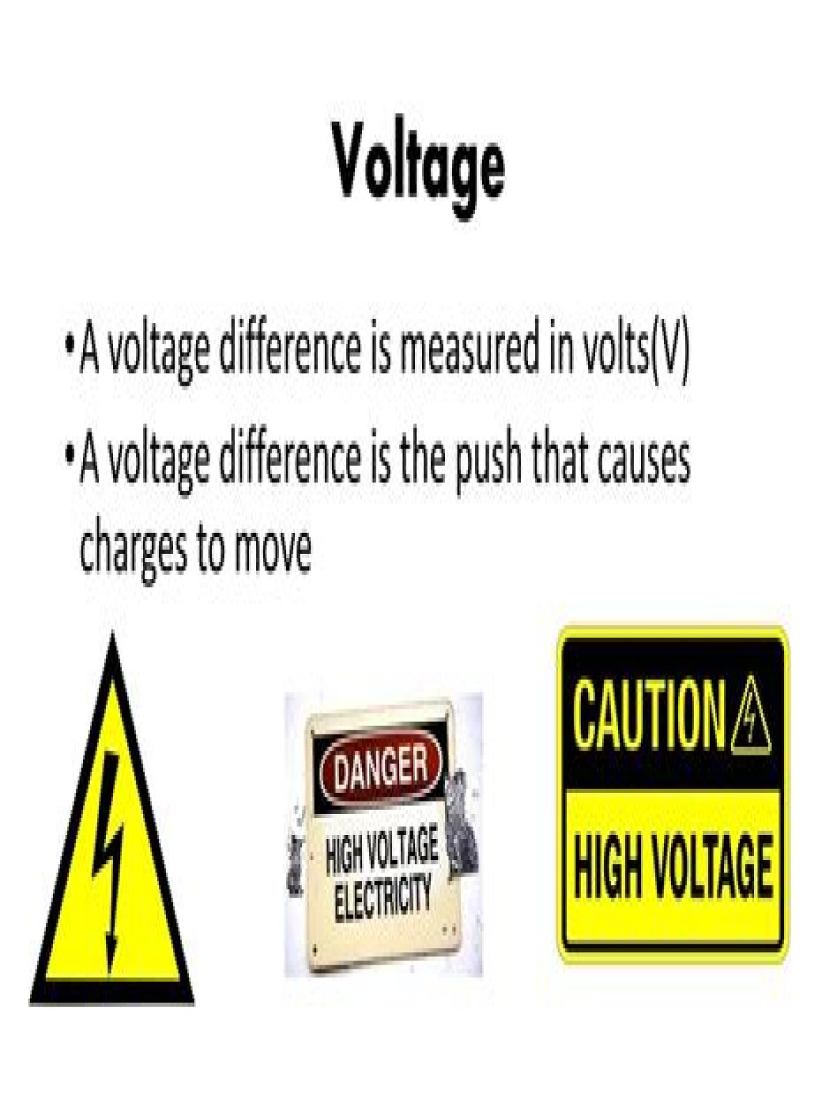 What kind of difference is measured in volts?